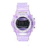 Rcool Langlebige jungen Mädchen Kinder Schüler wasserdichte Digital Silikon Armbanduhr Lila