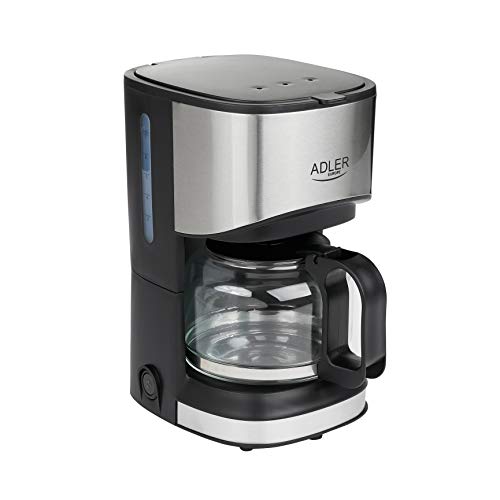 Adler cafetera de goteo cafetière Filtre, Verre, Noir/Gris
