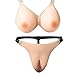 Produktbild Verstecken Gaff Höschen Mit Waterdrop Silikon-Brüste, Männer Trans-Sex Transgender (Brüste 1.3Lbs) Höschen S-3XL, Farbe Fleisch,3XL