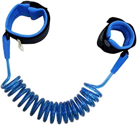 Qomolo Anti Lost Wrist Belt, Baby Child Wristband Safety Wrist Link Adjustable Toddler Safety Harnesses 1.5M Anti Lost Wrist Harness, Blue