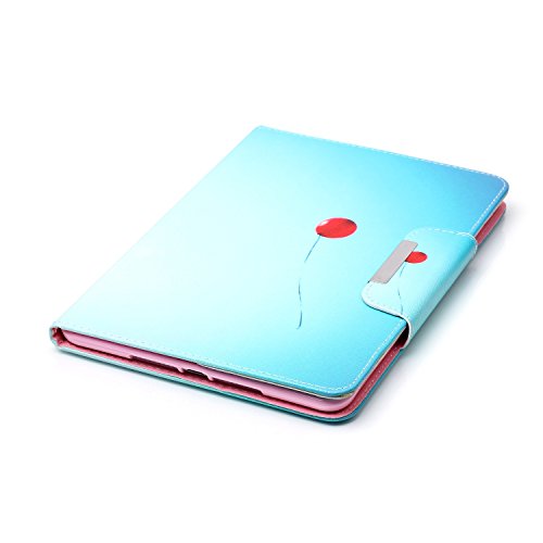 iPad Air 2 Hülle, Deenor Bunt Painting und Stilvoll Brieftasche Tasche PU Leder Flip Protective Stand Tasche Schutzhülle Hülle für Apple iPad Air 2 iPad 6 Generation.[Red Balloon] - 4