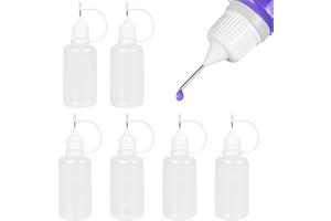 WUSJCOF Set di 6 Flaconi con Ago, Flaconi Dosatori, Piccole Bottiglie in Plastica per Applicazione Precisa di Colla, Progetti Fai-da-Te, Modellismo, Cucito Creativo (10 ml)