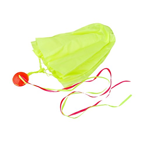 MagiDeal 65cm Tangle-Free Mini Parachute Sky Flying Kid Outdoor Toy Fluorescent Green