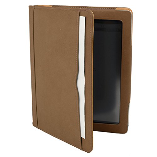 Madcase Apple iPad Air 2 / Air Smart Case Etui Faux Ledertasche Hülle mit Auto Schalf und Wach Sleep-Funktion inkl. Displayschutzfolie und Stylus Touch stift – Braun / Beige - 3