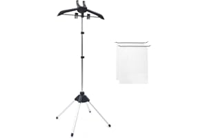 GIPOBUY Portable Steamer Stand for Clothes, Foldable Steamer Rack for Steaming Clothes, Travel Garment Steam Iron Stand Hanger, Folding Handheld Steamer Clothes Rack for RV, Home, Hotel (Black)
