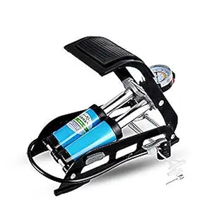 SHAPAT Double Cylinder Portable Foot Pump Air Tyre Inhalator with Pressure Gauge for Car Tyres, Bicycle Tyres, Bike Tyres, Motorcycle Tyres, Balls, Air Mattress Inflators