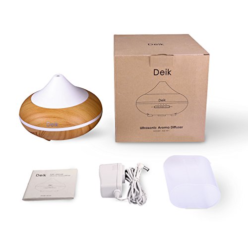 Aroma Diffuser Aiho 200ml Luftbefeuchter Ultraschall Humidifier Vernebler Öl Düfte Diffusor Duftlampe Elektrisch Holzmaserung LED mit 7 Farben einstellbarer Niedrigwasserschutz für Babies Yoga Kindergarten Schlafzimmer Büro - 9