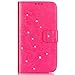 Produktbild Galaxy A3 2017 Hülle,Surakey Handyhülle Galaxy A3 2017 Lederhülle Blume Schmetterling Glitzer Strass Diamant PU Leder Flip Hülle Wallet Tasche Cover Schutzhülle für Samsung Galaxy A3 2017,Rosa Pink