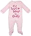 Girl's My Heart Belongs to Daddy Stripe Sleepsuit Romper sizes Newborn Baby to 18 Months