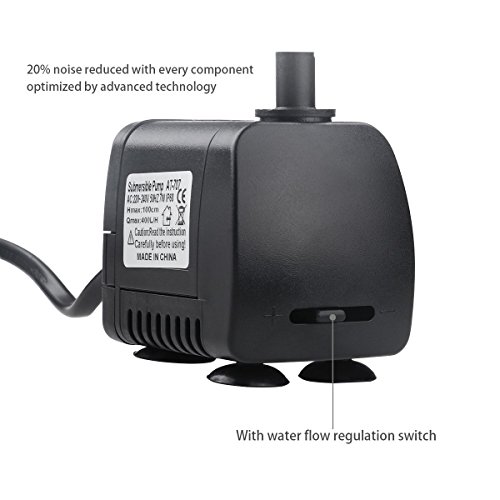 WINOMO 220V-240V 7W Tauchpumpe Wasserpumpe Brunnen Aquarium Teichpumpe EU-Stecker - 2