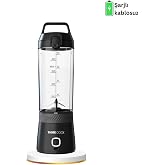 TIGRECOOK Blender Kişisel Taşınabilir Kablosuz Mikser ve Smoothie Makinesi, G&uuml;&ccedil;l&uuml;, Şarj Edilebilir, 350 ML (Siyah)