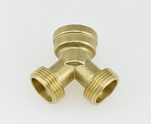V-Y. Verteiler für 2 Zulaufschläuche 2-Wege-Verteiler zum Anschluss von 2 Geräten Spül- Waschmaschine. Messing Y-Verteiler, 3/4 Zoll (innen 24,5mm, außen 26,5mm) - 2