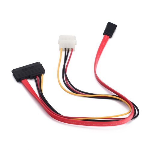 SODIAL(R) 15 + 7 Pin SATA Power/ Daten auf 4 Pin IDE Stromkabel - 2