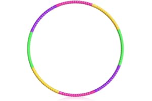 KEWUF Hula Hoop per Bambini, 8 Sezioni Rimovibili e Regolabili, Ginnastica Ritmica Bambina, Fitness Dimagrante, Multicolore, Plastica