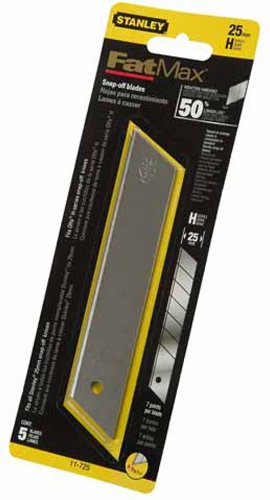Stanley FatMax Abbrechklingen, 25mm Klingenlänge, induktionsgehärtete Schneide, 2x langlebiger, 5 Stück, 0-11-725