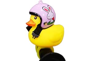 BSGP ﻿Kids Bike Horn Cute Bicycle Lights for Children Toddler Adults Cycling Light Rubber Duck Toys, Clip on Handleabr，Style #4