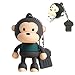 Price comparison product image 4GB Novelty Cartoon Cute Brown Green Monkey USB Flash Key Pen Drive Memory Stick Gift UK