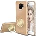 Produktbild Homikon Silikon Hülle Ultra Dünn Schutzhülle mit Ring 360 Grad Ständer Glänzend Diamant Glitzer TPU Weiche Handyhülle Stoßfeste Bumper Schale Tasche Kompatibel mit Samsung Galaxy S9 Plus - Gold