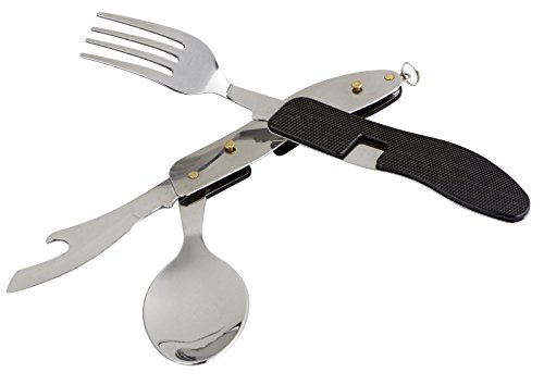 OUTDOOR FREAKZ Outdoor Campingbesteck Klapp-Besteck aus Edelstahl mit Gürteltasche, das Original! - 3