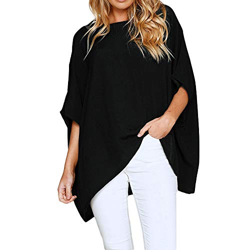 Preisvergleich Produktbild Resplend_langarmshirt,Frauen Herbst Fledermaus Ärmel Pullover Stricken Mode Sweatshirt Strickoberteil Jumper Oberteile Rundhals Unregelmäßige Bluse Tops