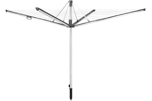 ‎LEIFHEIT Leifheit Wäschespinne Linomatic 600 Plus, Wäscheschirm mit Leineneinzug für saubere Wäsche, höhenverstellbar, Wäscheständer inkl. Bodenhülse, 60m Wäscheleine, leichtes Öffnen und Schließen