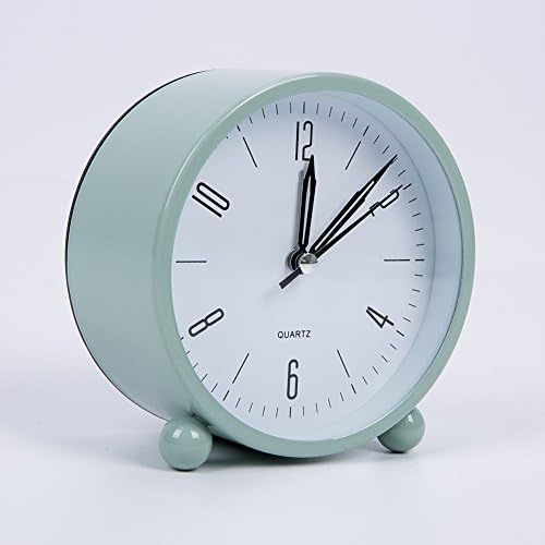 Alarm Clock HQOON Bedside Wake up Clock for Heavy Sleepers with Nightlight, Portable Travel Clock, Battery Operated Clock, Modern Office Desk Clock, Kids Gift,Green