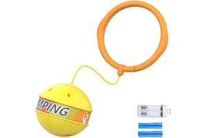 ZUICC Glowing Bouncing Ball,Bouncy Balls Space Bouncy Balls,Kids Tattoos Bouncy Balls Keychains,Flashing Jump Ring Glowing Jumping Ball Skip Ball,Skip Ball Ankle Skip Ball Indoor Outdoor Toy (Yellow)