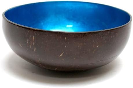 Nom Living Natural Coconut Lacquer Coco Bowl Turquoise Blue