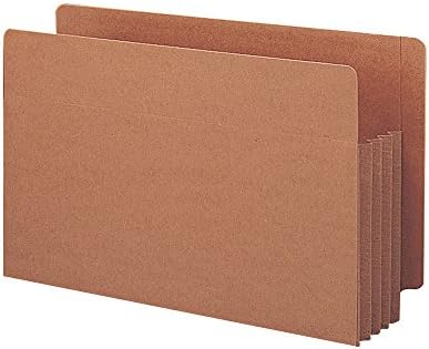 SmeadEnd Tab TUFF® File Pocket, Reinforced Straight-Cut Tab, 3-1/2" Expansion, Tyvek® Gusset, Extra Wide Legal Size, Redrope, 10 per Box (74780)