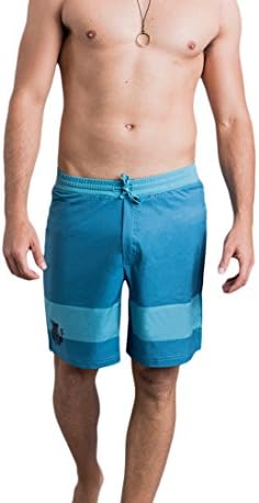 OHMME Men&amp;#x2019;s Swimming Trunks Mayura Blue Stripe Swim Trunks (M, Blue Stripe)