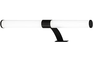 BRILONER - Lámpara de espejo LED baño, lámpara de espejo 2 en 1 montaje, lámpara de armario, lámpara de pared, IP44, color de luz blanco neutro, 6W, negro, 40 cm