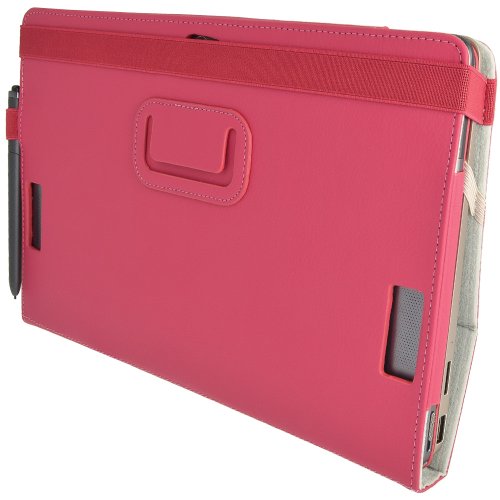 igadgitz Rosa PU Ledertasche Hülle Folie Cover für Asus Vivo Tab TF810 11.6″ Tablet mit Multi Winkelbetrachtung Stand + Tastatur Dock - 8