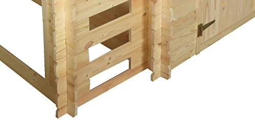 Gartenhaus Velden – 2,56 x 2,00 Meter aus 19mm Blockbohlen mit Kaminholzunterstand - 7