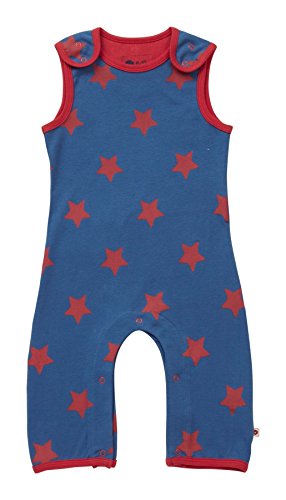 Piccalilly Organic Cotton Red & Blue Baby & Toddler Boys Star Dungarees 6-12 Months