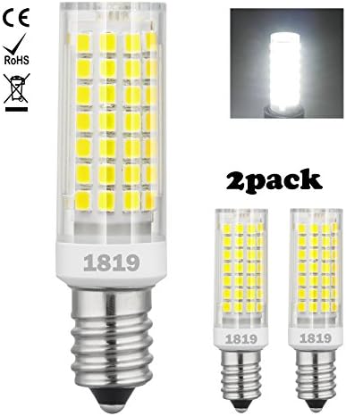 1819 New type E14 LED light Bulbs 6W Equivalent to 75 Watt Halogen Bulb 95V-240V 360 degrees White 6000k(2pack)