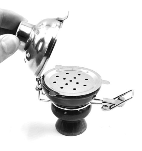 Tonkopf für Shisha´s mit Windschutz – Ø 6,5 cm – in Schwarz - 3