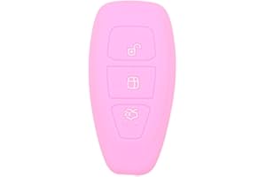 BROVACS Silicone Cover Protector Case Holder Skin Jacket Compatible with FORD 3 Button Smart Remote Key Fob CV2712 Pink