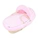 Isabella Alicia Cuddle Soft Bubbles Maize Natural Moses Basket (Pink)