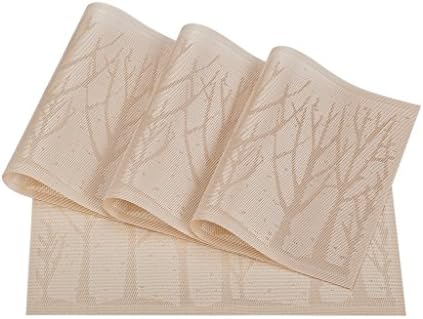 JoHome Set of 4 Heat-proof PVC Placemats,Vinyl Non-slip Washable Table Mats Protector Dining Decoration,45 * 30 CM