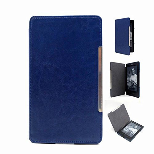 Deep blue hard cuero protector faltriquera cáscara caso estuche cubrir cubierta case cover por kindle 4 5 4th 5th