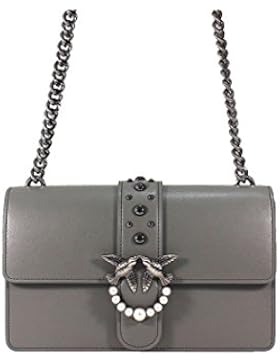 Pinko Love Grey leather bag 1P2109Y3XUI79