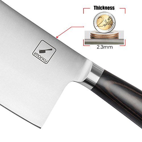 Hackmesser, Imarku 18 cm Chinesisches Kochmesser, Chefmesser aus Hochwertigem Spezialedelstahl mit Holzgriff, Hackbeil für Küchen und Haushalt - 2