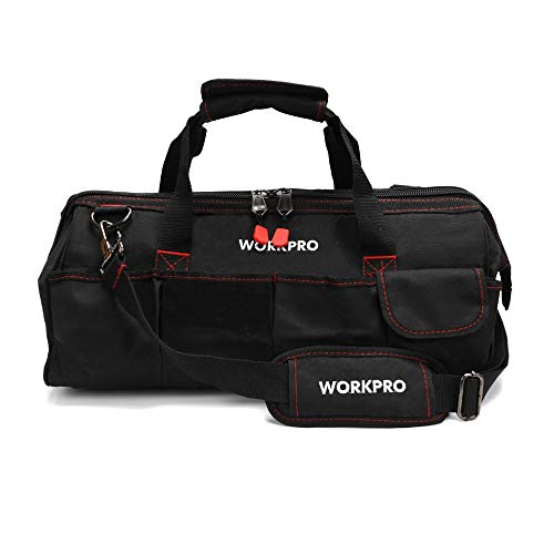 WORKPRO - Bolsa de Herramientas, Boca Ancha Cierra Arriba con Base de Goma de Resistencia al Agua, 35 cm