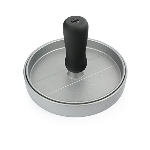 Belmalia Burgerpresse + 40 Blatt Backpapier für perfekte Burger, Hamburger, Cheeseburger, Frikadellen, Patties, Presse, Grill, antihaftbeschichtet, 11 cm - 4