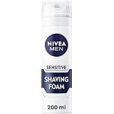 NIVEA MEN Erkek Hassas Tıraş K&ouml;p&uuml;ğ&uuml; 200 ml, Hassas Ciltlere &Ouml;zel Hızlı Koruma, Yanma Karşıtı, Alkols&uuml;z Form&uuml;l