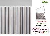 Color Marrón Transparente Exma Cortina de Tiras PVC Marrón Transparente Ancho 90cm, Alto 210cm.
