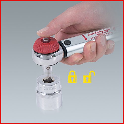 KS Tools 1/2 Zoll Ergotorqu Eprecision Drehmomentschlüssel mit Drehknopf Umsteck Ratschenkopf, 20-200 Nm, Limited Edition, 516.6042 - 16