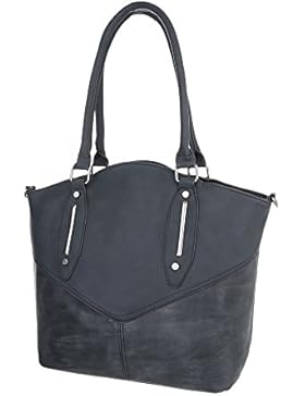 iTal-dEsiGn Damentasche Mittelgroße Schultertasche Handtasche In Used Optik Kunstleder TA-C570