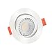 Produktbild 1x dimmbare, 25mm flache Aluminium LED Einbaustrahler | Extrem hell & Cri 90 | 7W statt 90W | 230V | 2700 Kelvin 500 Lumen | warmweiße Lichtfarbe | weiß | 1er Set 2700K