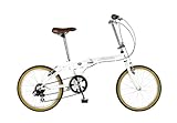 Viking Avenue 6 SPD Hiten 20 Inch Folder Folding Bike - White, 13 Inch